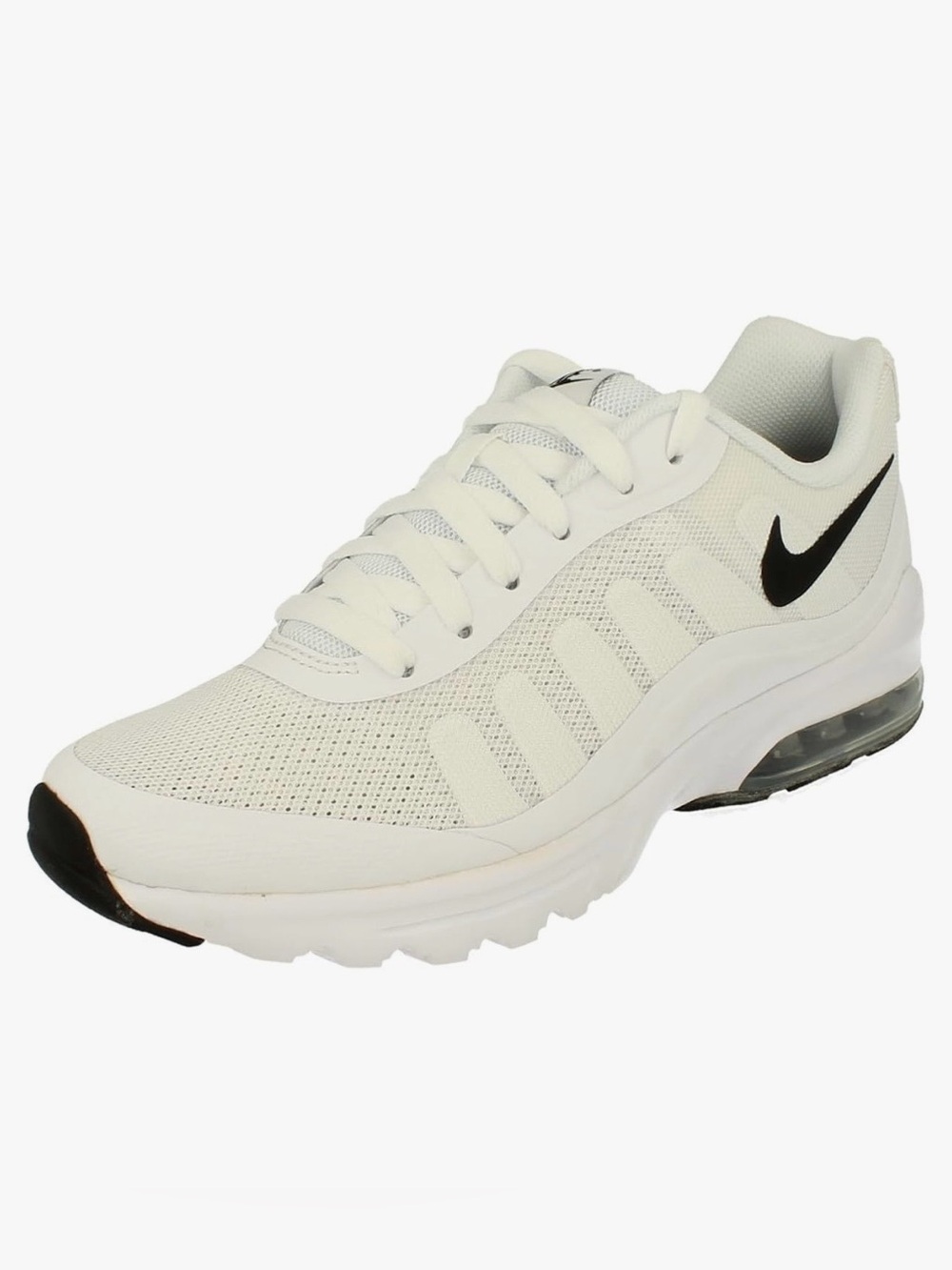 Nike Men's White Athletic Sneakers with Black Swoosh
